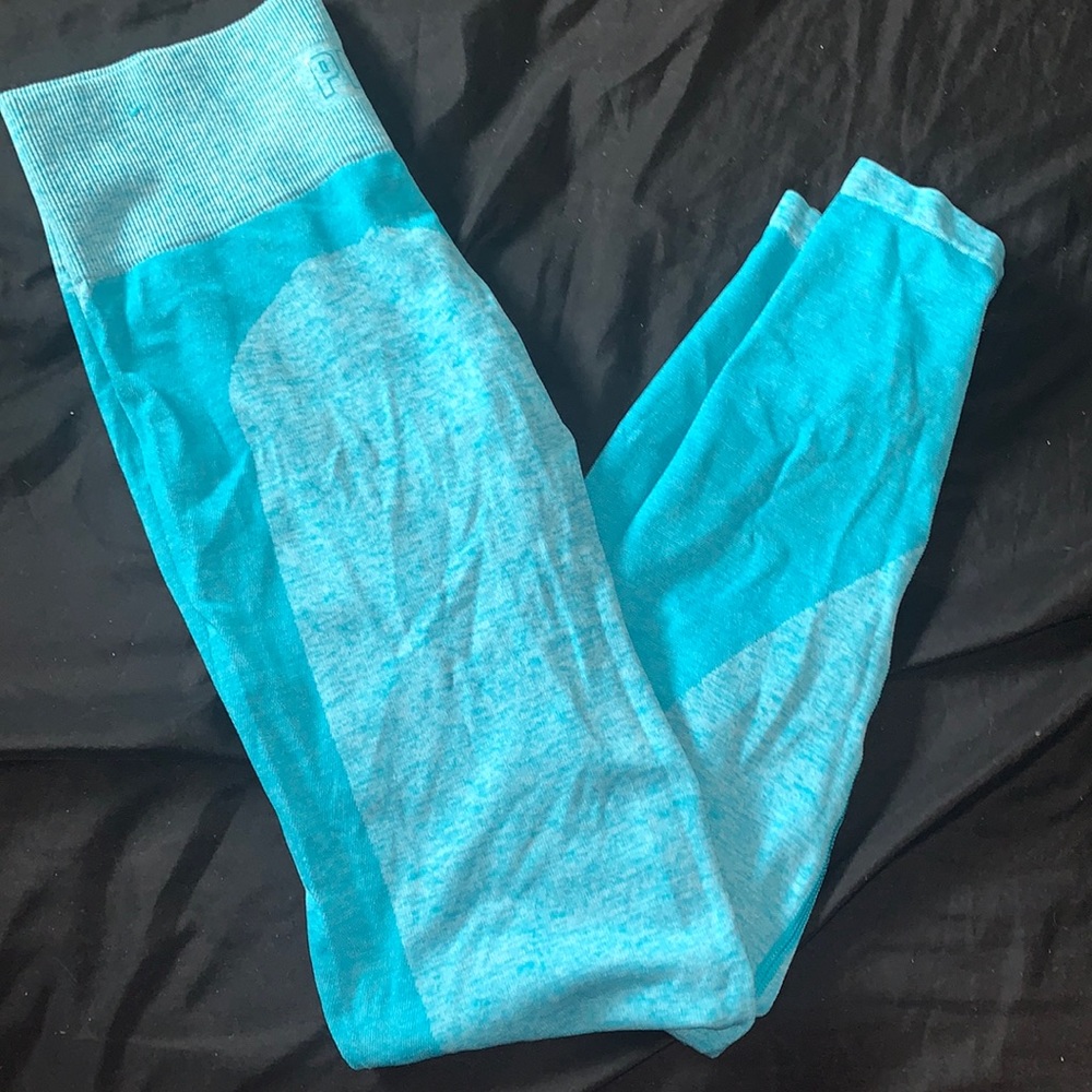 PINK contour high waisted blue leggings